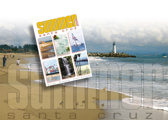 Summer Santa Cruz beach and lighthouse