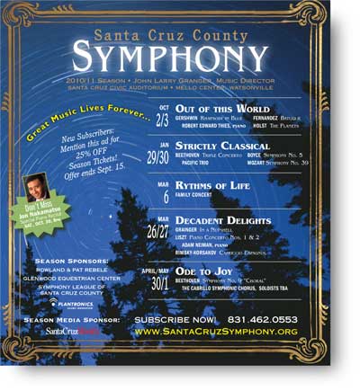 Santa Cruz County Symphony ad 2010