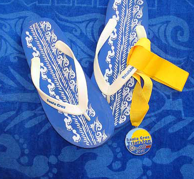 Flip flops and medal